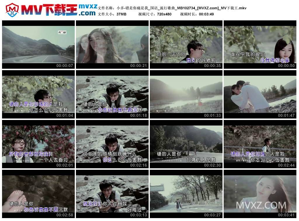 小多-错是你痛是我_国语_流行歌曲_MB102734